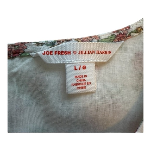 Jillian Harris X Joe Fresh Tiered Cotton Floral Mini Dress - Size Large - Picture 7 of 16